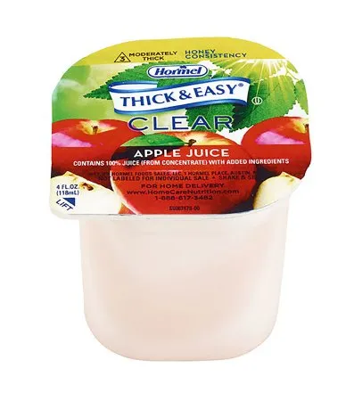 Hormel Foods - Thick & Easy - 12687 - Thickened Beverage Thick & Easy 4 oz. Portion Cup Apple Flavor Liquid IDDSI Level 3 Moderately Thick/Liquidized