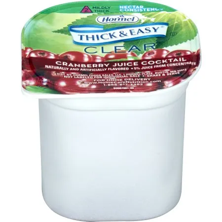 Hormel Foods - Thick & Easy - 39705 - Thickened Beverage Thick & Easy 4 oz. Portion Cup Cranberry Juice Cocktail Flavor Liquid IDDSI Level 2 Mildly Thick