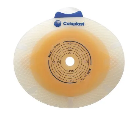 Coloplast - SenSura Flex Xpro - 11028 - Ostomy Barrier SenSura Flex Xpro Precut  Extended Wear Double Layer Adhesive 50 mm Flange Red Code System 1-1/4 Inch Opening
