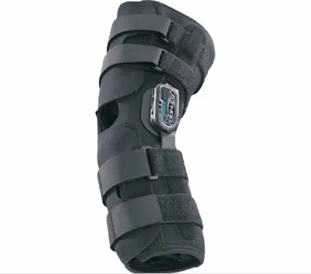 DJO - DonJoy Playmaker Standard - 11-0861-1 - Knee Brace Donjoy Playmaker Standard X-small Pull-on / Hook And Loop Strap Closure 13 To 15-1/2 Inch Thigh Circumference / 12 To 13 Inch Knee Center Circumference / 10 To 12 Inch Calf Circumference Left Or Rig