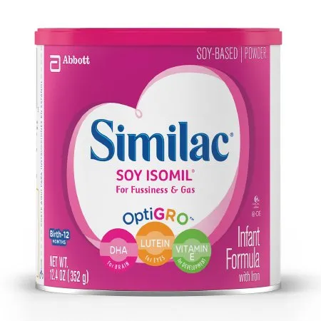 Abbott - Similac Soy Isomil - 55963 - Infant Formula Similac Soy Isomil 12.4 oz. Can Powder Soy Galactosemia / Lactose Intolerance