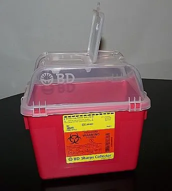 Bd Becton Dickinson - 305343 - Sharps Collector, 8 Qt, Clear Top, Open Cap, Red, 24/Cs (Continental Us Only)