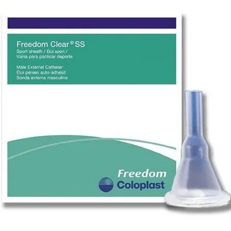 Coloplast - 5310 - Freedom Clear Sport Sheath Male External Catheter With Kink resistant Nozzle, Medium, 28mm Dia, Latex free