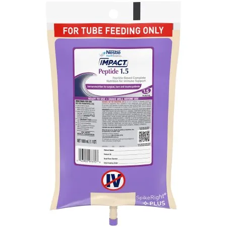 Nestle Healthcare Nutrition - Impact Peptide 1.5 - 10043900973712 - Nestle  Tube Feeding Formula  Unflavored Liquid 1000 mL Ready to Hang Prefilled Container