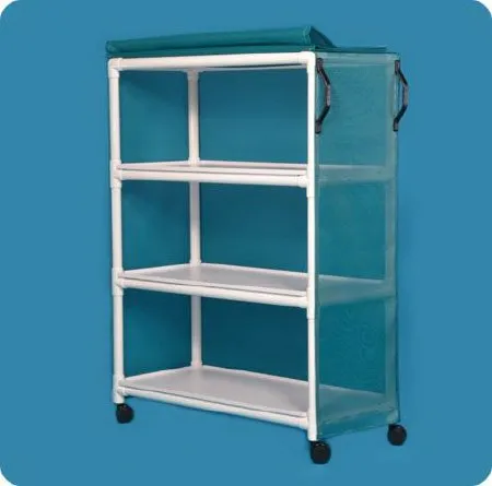 IPU - Standard Line - VL LC3 L - Linen Cart With Cover Standard Line 3 Shelves Pvc 3 Inch Twin Casters