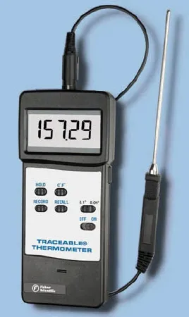 PANTek Technologies - Fisher Scientific Traceable - 1507755 - Digital Laboratory Thermometer Fisher Scientific Traceable Celsius -50° To +400°c Platinum Rtd Sensor Handheld Battery Operated