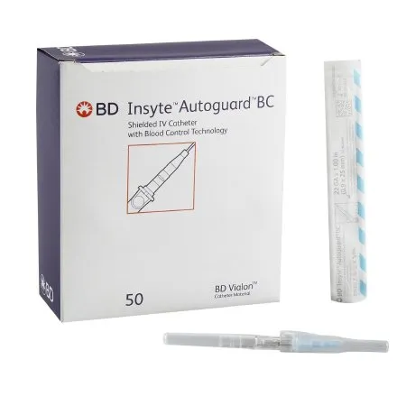 BD Becton Dickinson - Insyte Autoguard BC - 382523 -  Peripheral IV Catheter  22 Gauge 1 Inch Button Retracting Safety Needle