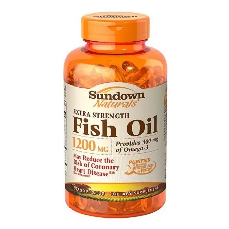 Us Nutrition - Sundown Naturals - 03076816888 - Omega 3 Supplement Sundown Naturals Fish Oil 1200 mg Strength Softgel 90 per Bottle