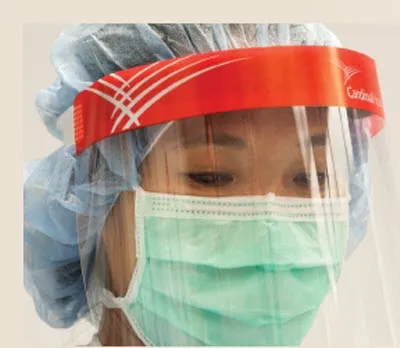 Cardinal Health - H1SHIELD50 - Anti-Fog Facial Shield with Foam Headband Three-Quarter Length Red 25-bx 2 bx-cs