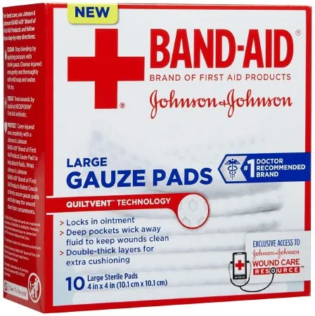 J&J - Band-Aid - 00381371165711 - Gauze Sponge Band-Aid 4 X 4 Inch 1 per Pack Sterile Square