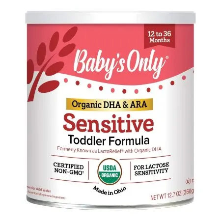 Natures One - Baby's Only Organic Sensitive - KHFM00107300 - Toddler Formula Baby's Only Organic Sensitive 360 Gram Can Powder Organic Lactose Sensitivity