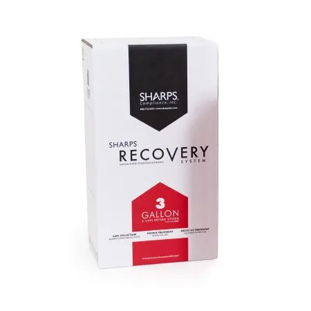 Sharps Compliance - Sharps Recovery System - 130001 - Mailback Sharps Container Sharps Recovery System Red Base 3 Gallon