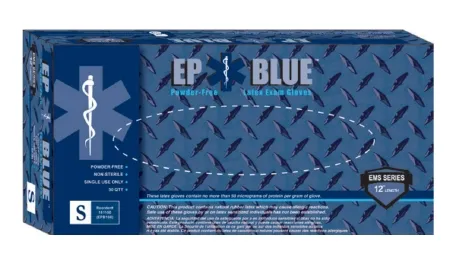 Innovative Healthcare - DermAssist EP Blue - 181100 - Exam Glove Dermassist Ep Blue Small Nonsterile Latex Extended Cuff Length Fully Textured Blue Chemo Tested