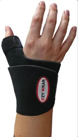 Professional Products - Ezy Wrap Wahoo Ii - 11359-00-01 - Wrist Support With Abducted Thumb Ezy Wrap Wahoo Ii Contoured Aluminum / Neoprene Left Or Right Hand Black One Size Fits Most