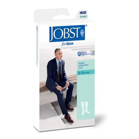 BSN Medical - JOBST for Men Classic - 110331 - Compression Socks JOBST for Men Classic Knee High Small White Closed Toe