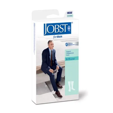 BSN Medical - JOBST for Men Classic - 110332 - Compression Socks JOBST for Men Classic Knee High Medium White Closed Toe