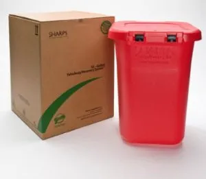 Sharps Compliance - TakeAway Recovery System - 80030 - Mailback Sharps Container TakeAway Recovery System Red Base 20-1/2 X 20-3/10 X 28 Inch Horizontal / Vertical Entry 30 Gallon