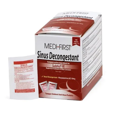 Medique Products - Medi-First - 80933 - Sinus Relief Medi-First 10 mg Strength Tablet 100 per Box