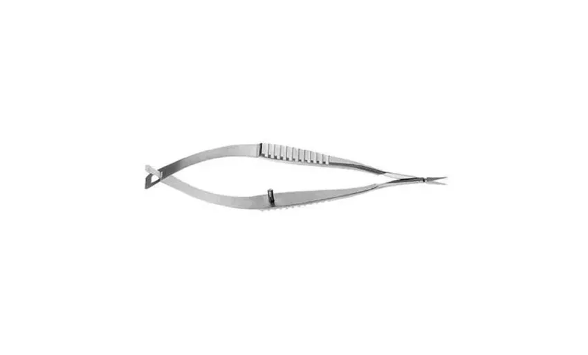 V. Mueller - OP5585 - Capsulotomy Scissors V. Mueller Vannas 3-3/8 Inch Length Surgical Grade Stainless Steel NonSterile Thumb Handle with Spring Straight Sharp Tip / Sharp Tip