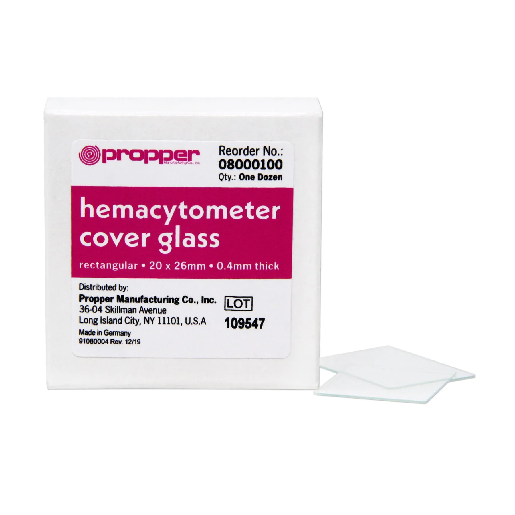 Propper Manufacturing - 8000100 - Propper Hemacytometer Cover Glass