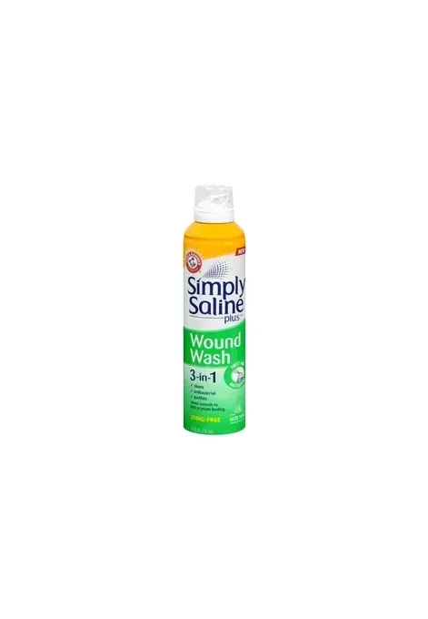 Church and Dwight - Simply Saline Plus Wound Wash - 02260008557 - Wound Cleanser Simply Saline Plus Wound Wash 7.1 oz. Spray Can Sterile Antiseptic