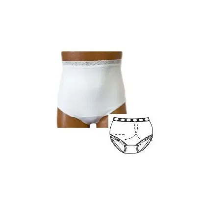 Team Options - 80204LL - OPTIONS Ladies' Basic with Built-In Barrier/Support, White, Left-Side Stoma, Large 8-9, Hips 41" - 45"