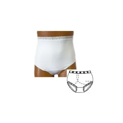 Team Options - 80204MR - OPTIONS Ladies' Basic with Built-In Barrier/Support, White, Right-Side Stoma, Medium 6-7, Hips 37" - 41