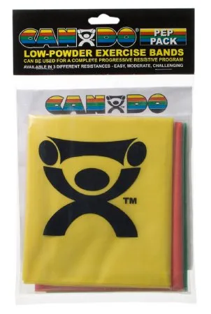 Fabrication Enterprises - 10-5282 - Cando Low Powder Exercise Band Pepo Pack - Moderate With Green, Blue And Black Band