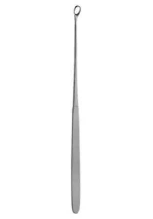 V. Mueller - GL1700 - Uterine Curette V. Mueller Heaney 9-1/2 Inch Length Smooth Flat Handle Serrated Oval Loop Tip