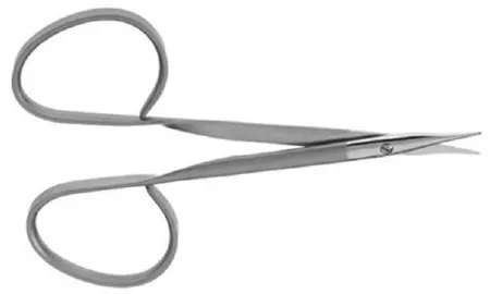 V. Mueller - OP0917-899 - Tenotomy Scissors Stevens 4 Inch Length Surgical Grade Stainless Steel NonSterile Ribbon Style Finger Ring Handle Straight Blunt Tip / Blunt Tip