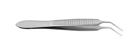 V. Mueller - OP0911-951 - Capsulorhexis Forceps V. Mueller Utrata 3-1/8 Inch Length Surgical Grade Stainless Steel NonSterile NonLocking Thumb Handle Angled Fine Tip