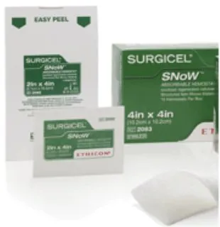 J & J Healthcare Systems - Surgicel Snow - 2083 - Hemostatic Dressing Surgicel Snow 4 X 4 Inch 10 Per Pack Sterile