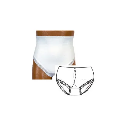 Team Options - 880-04-Sc - Options Ladies' Brief With Built-In Barrier/Support, White, Center Stoma, Small 4-5, Hips 33" - 37"