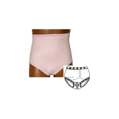 Team Options - 81001-L-L - OPTIONS Split-Lace Crotch with Built-In Barrier/Support, Light Yellow, Left Side Stoma, Large 8-9, Hips 41"-45"