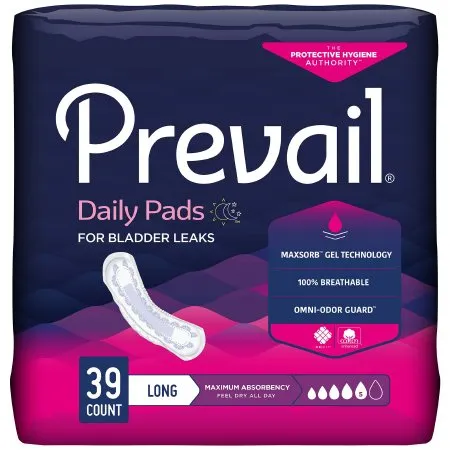 First Quality - Prevail Daily Pads - PV-915/1 -  Bladder Control Pad  13 Inch Length Heavy Absorbency Polymer Core One Size Fits Most