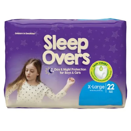 First Quality - Cuties Sleep Overs - SLP05303 -  Unisex Youth Absorbent Underwear  Pull On with Tear Away Seams X Large Disposable Heavy Absorbency