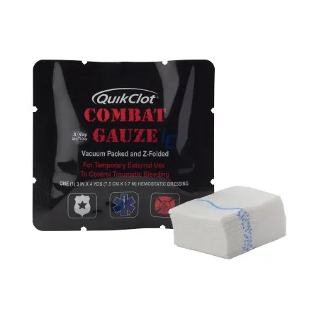 Teleflex - QuikClot Combat Gauze LE - 350 - Hemostatic Dressing QuikClot Combat Gauze LE 3 Inch X 4 Yard 1 per Pack Sterile