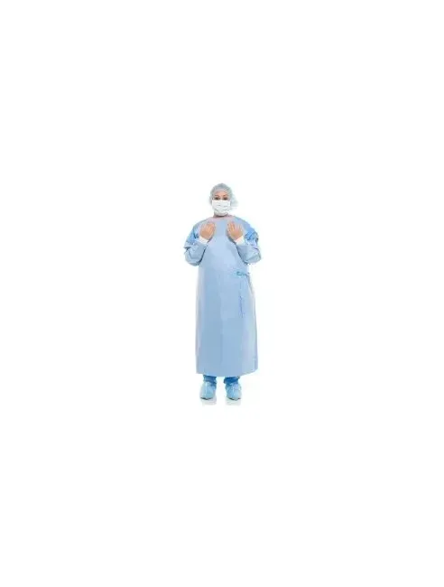 O&M Halyard - Ultra - 95421 - Film-Reinforced Surgical Gown with Towel ULTRA X-Large Blue Sterile AAMI Level 4 Disposable