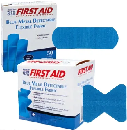 Dukal - American White Cross - 99921 -  Metal Detectable Adhesive Strip  1 3/4 X 2 Inch Fabric Fingertip Blue Sterile