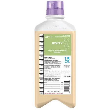 Abbott - Jevity 1.5 Cal with Fiber - 62689 - Tube Feeding Formula Jevity 1.5 Cal with Fiber Unflavored Liquid 1.5 Liter Bottle