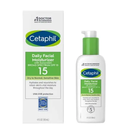 Galderma Laboratories - Cetaphil - 00299392804 - Facial Moisturizer With Sunscreen Cetaphil 4 Oz. Pump Bottle Unscented Lotion
