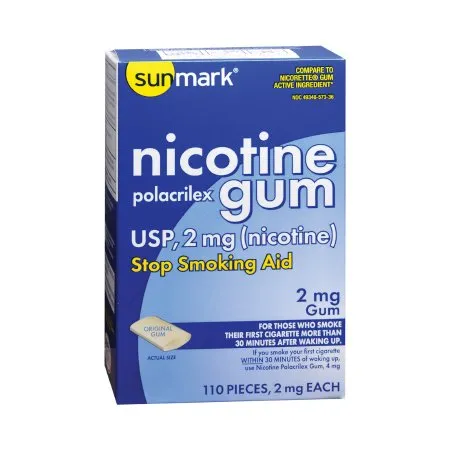 McKesson - sunmark - 49348057336 - Stop Smoking Aid sunmark 2 mg Strength Gum