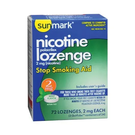 McKesson - sunmark - 49348085216 - Stop Smoking Aid sunmark 2 mg Strength Lozenge