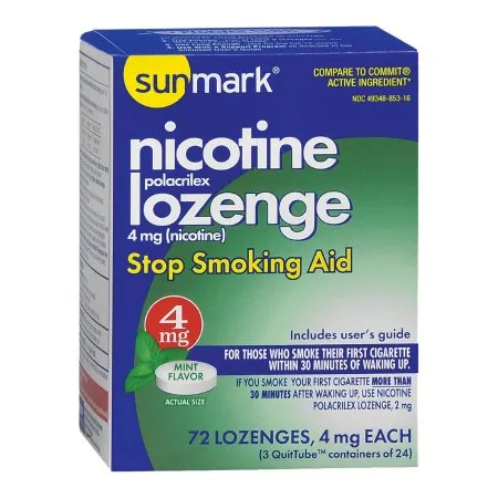 McKesson - sunmark - 49348085316 - Stop Smoking Aid sunmark 4 mg Strength Lozenge