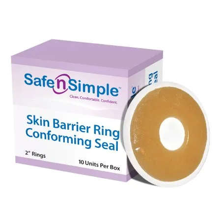 Safe n Simple - SNS684U2 - Safe n'Simple Skin Barrier Ring Safe n'Simple Moldable Standard Wear Adhesive without Tape Without Flange Universal System Hydrocolloid 2 Inch Diameter