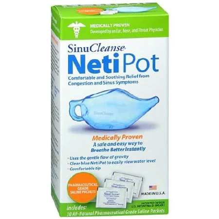 Ascent Consumer Products - SinuCleanse Neti Pot - 64601100102 - Saline Nasal Rinse Kit SinuCleanse Neti Pot 2300 mg - 700 mg Strength 30 Packets
