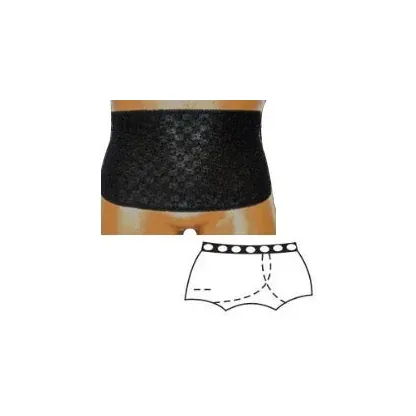 Team Options - 83002ML - OPTIONS Open Crotch with Built-In Barrier/Support, Black, Left-Side Stoma, Medium 6-7, Hipe 37"-41"