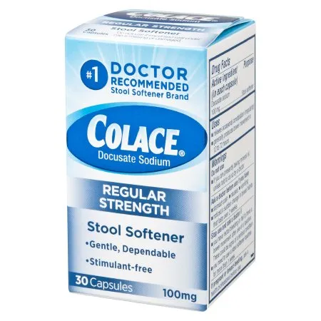 Purdue Pharma - Colace - From: 67618010130 To: 67618010160 -  Stool Softener  Capsule 30 per Box 100 mg Strength Docusate Sodium