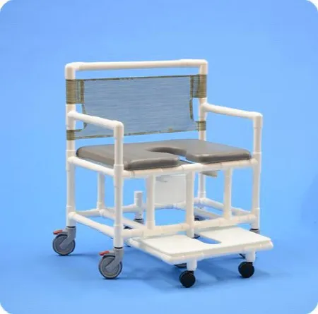 IPU - VLOF20P700FR - Commode / Shower Chair ipu PVC Frame Mesh Backrest 700 lbs. Weight Capacity