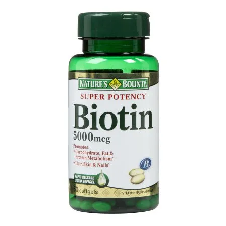 Us Nutrition - Nature's Bounty - 74312134302 - Biotin Supplement Nature's Bounty Vitamin B7 5000 mcg Strength Softgel 60 per Bottle